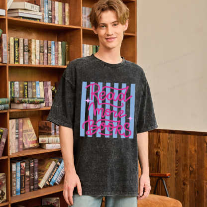 Pagewing Read More Books Unisex Washed T-shirt