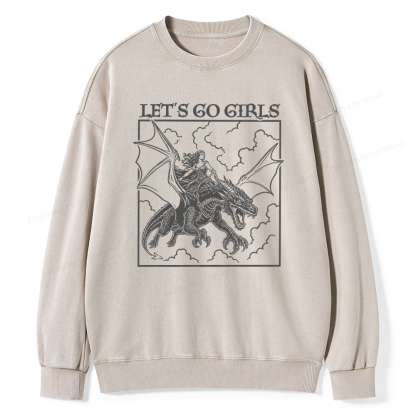 Pagewing Let's Go Girls16145 Read Unisex Washed Sweatshirt