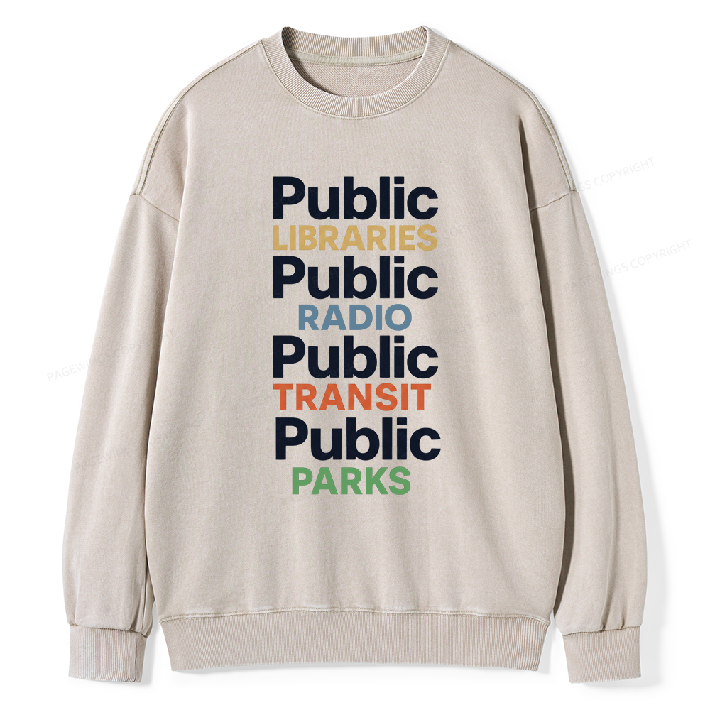 Pagewings Public Libraries15687 Read Unisex Washed Sweatshirt
