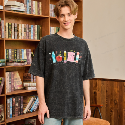 Pagewing Back To School Unisex Washed T-shirt