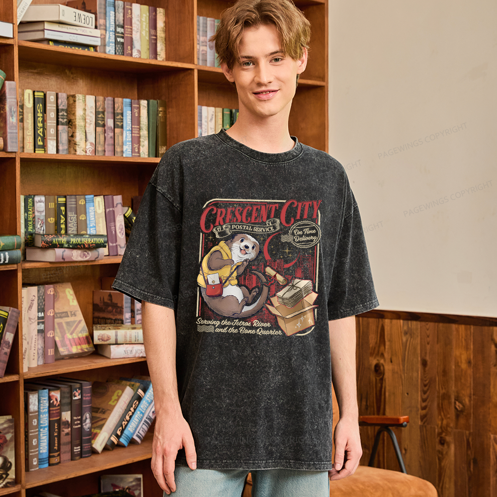 Pagewing Fantasy Book Lover Unisex Washed T-shirt