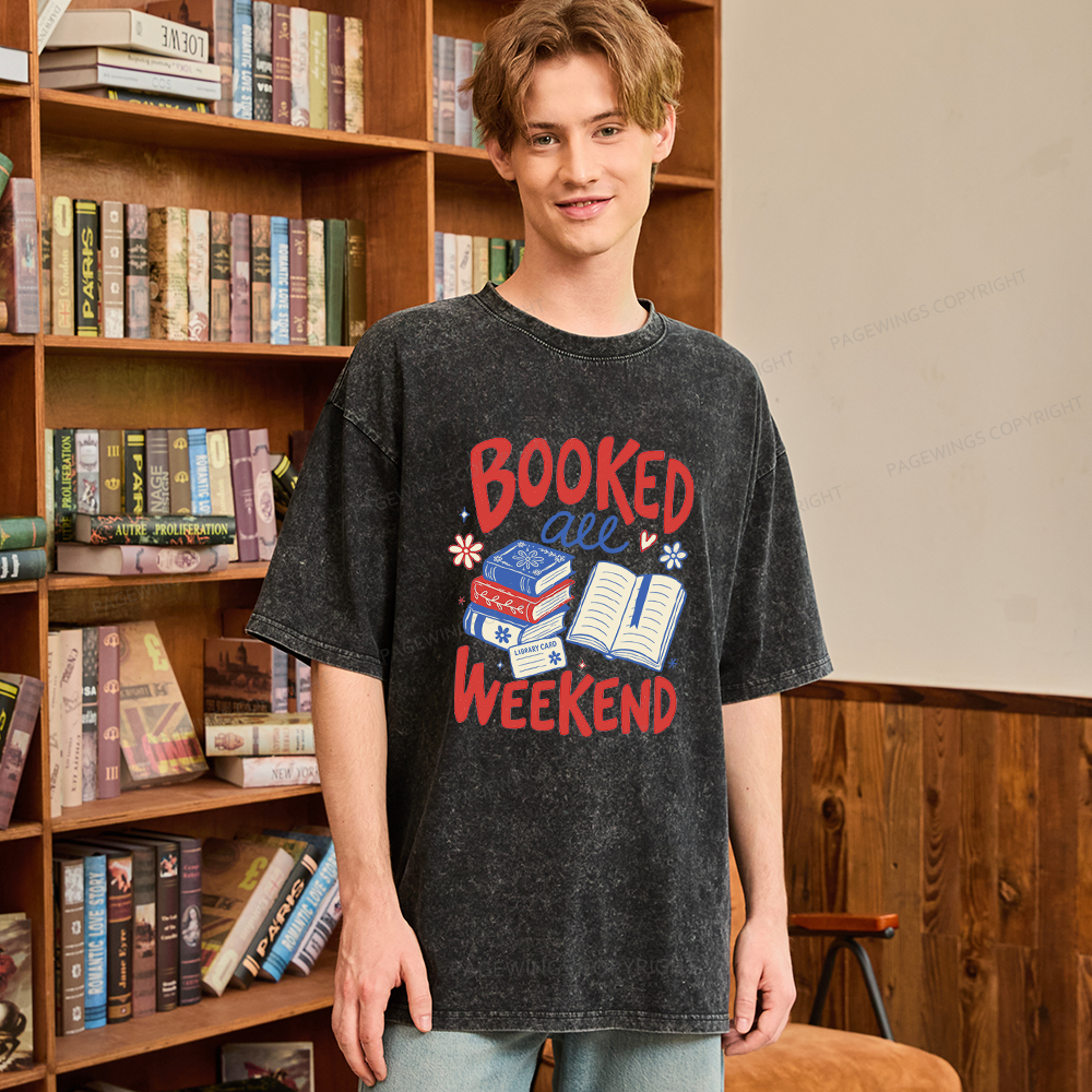 Pagewings Booked All Weekend Unisex Washed T-shirt