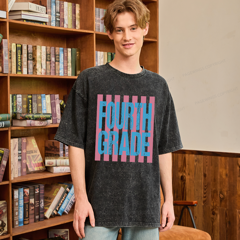 Pagewings Personalized First Day Of School Unisex Washed T-shirt
