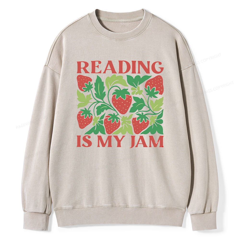 Pagewings Reading Is My Jam15972 Read Unisex Washed Sweatshirt