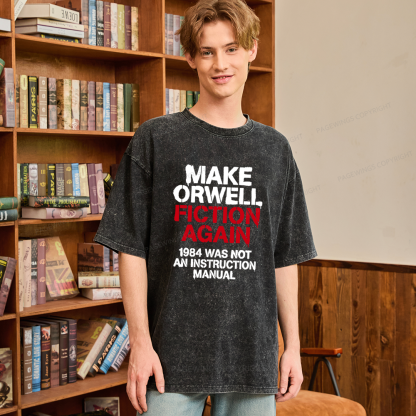 Pagewings Dystopian Book Lover Unisex Washed T-shirt