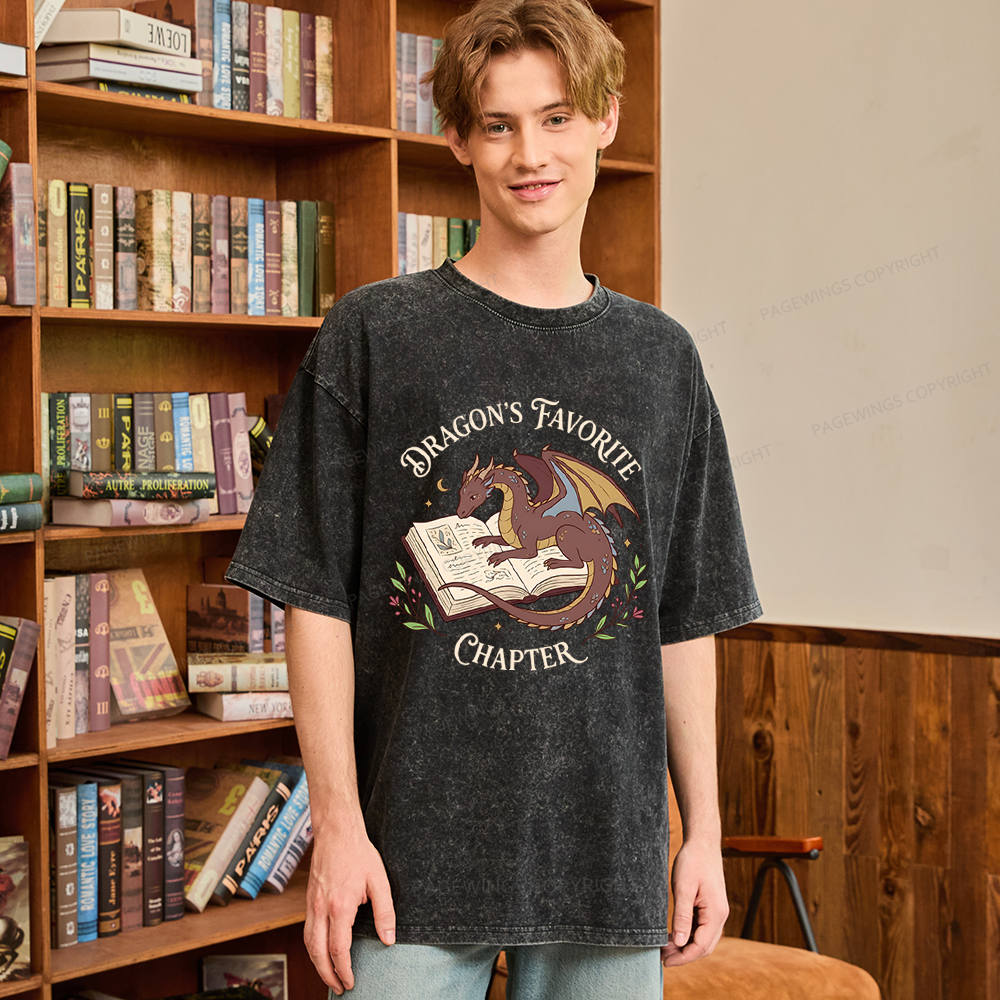 Pagewings Dragon's Favorite Chapter Unisex Washed T-shirt