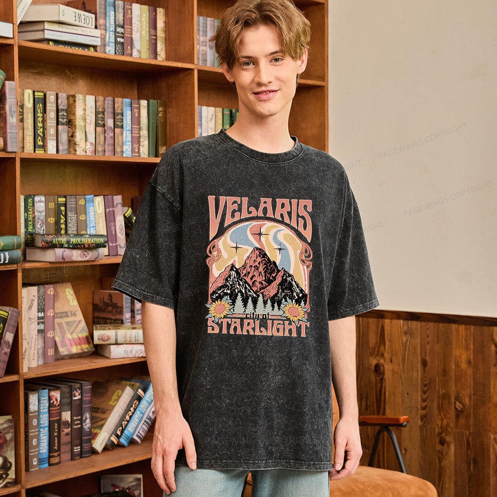 Pagewings Fantasy Bookish Unisex Washed T-shirt
