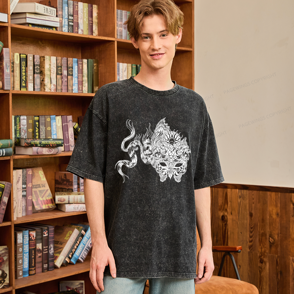 Pagewings Fantasy Bookish Unisex Washed T-shirt