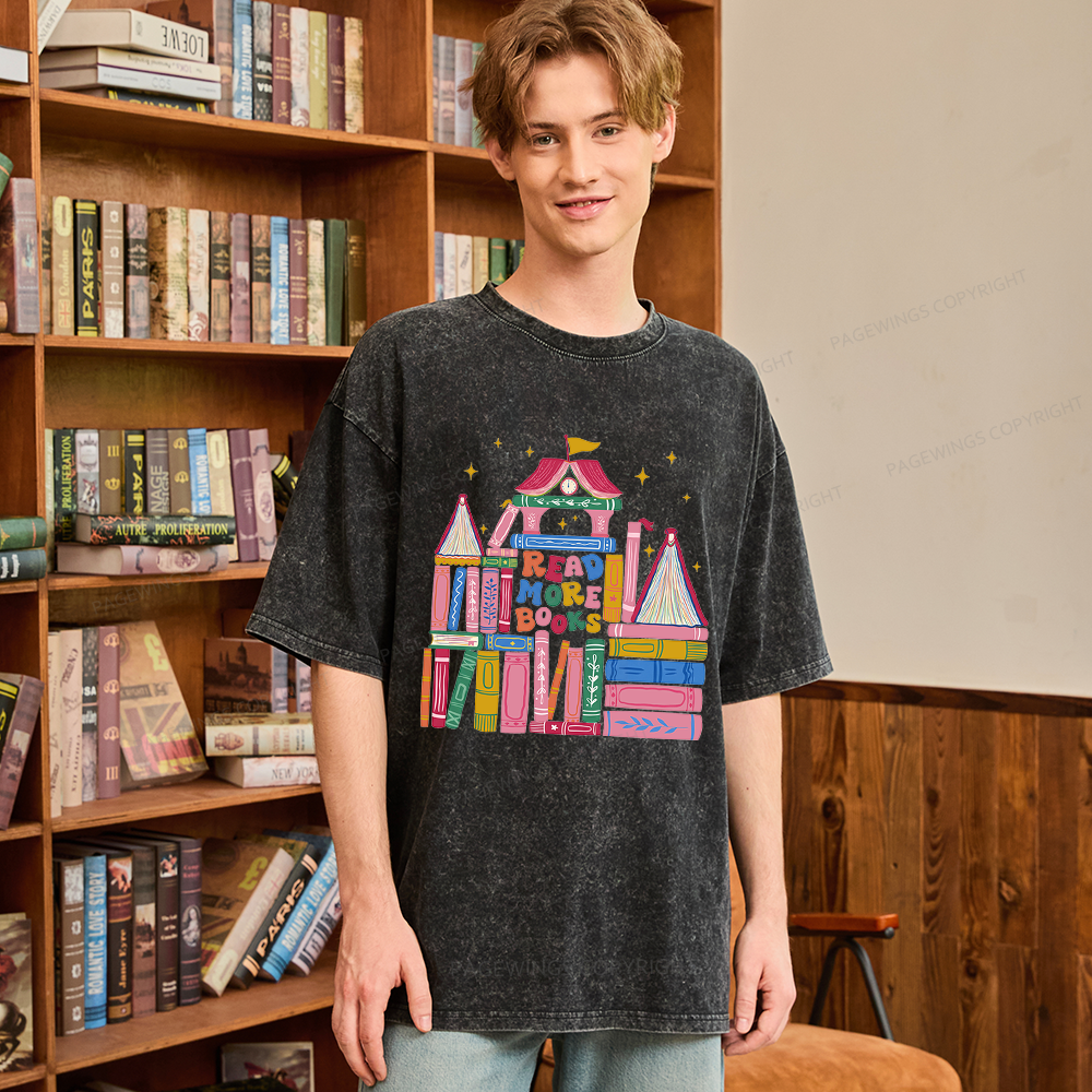 Pagewings Read More Books Unisex Washed T-shirt
