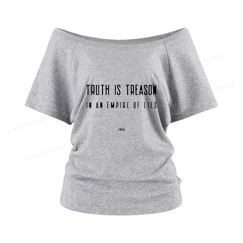Pagewings Dystopian Book Lover 16415 Bookish Women Off Shoulder T-shirts