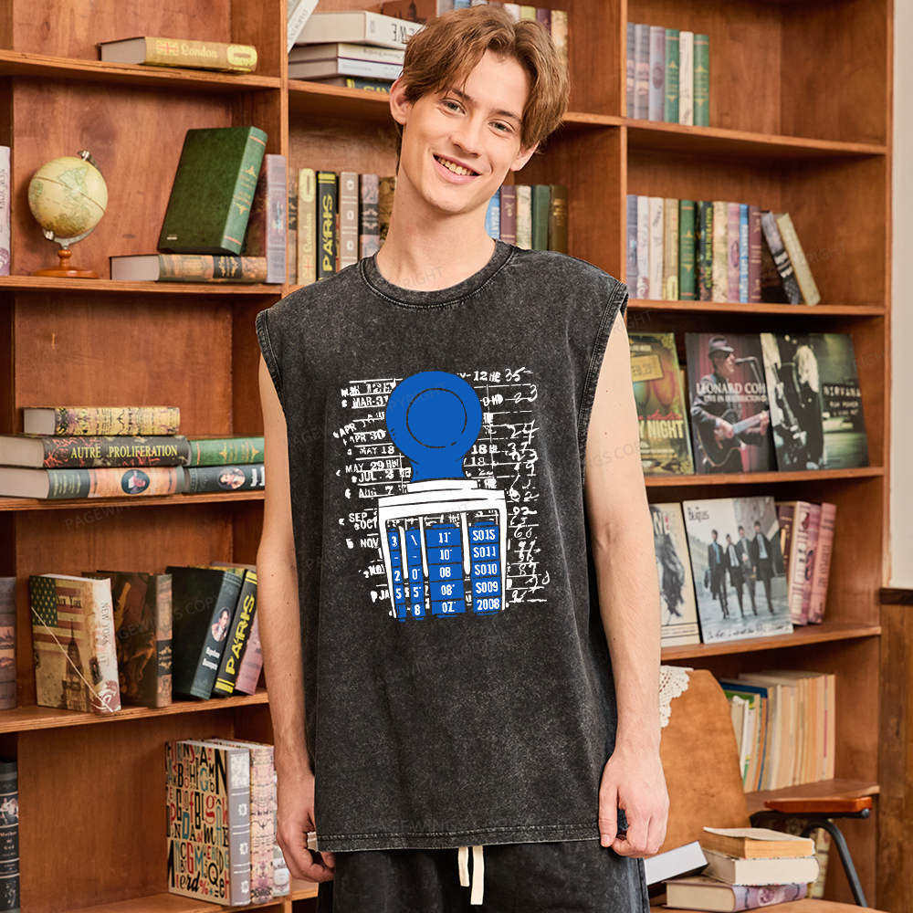 Pagewings Books Library Stamp16436 Bookish Unisex Washed Tank Top