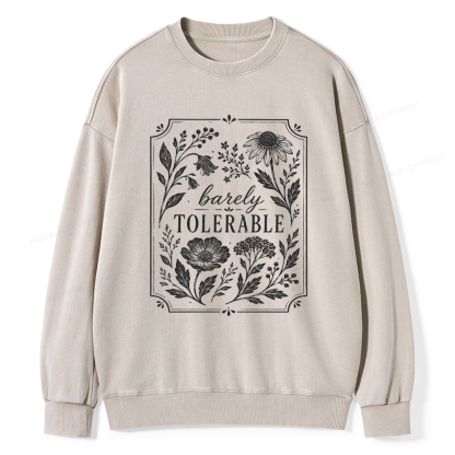 Pagewings Barely Tolerable Unisex Washed Sweatshirt