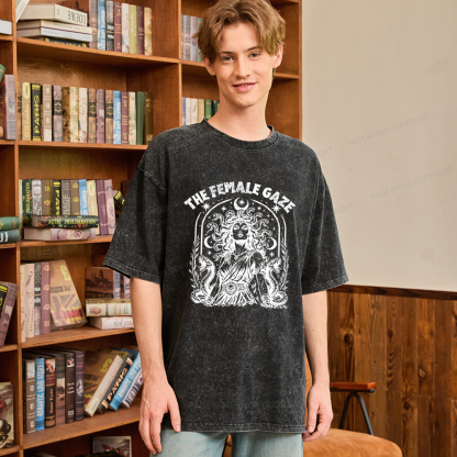 Pagewings Vintage Medusa Feminist Unisex Washed T-shirt