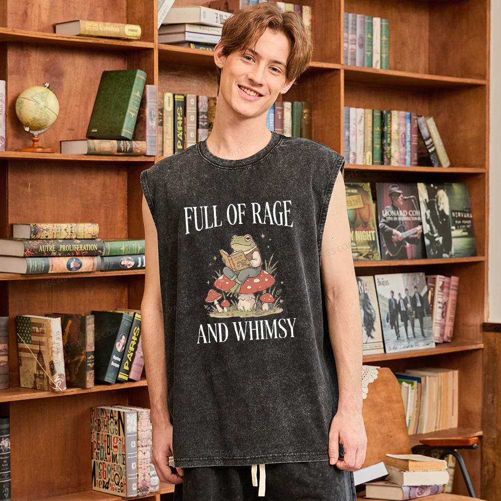 Pagewings Full of Rage and Whimsy Unisex Washed Tank Top