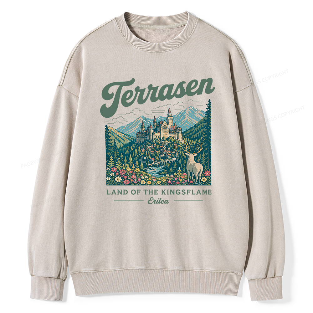Pagewings Fantasy Book Lover Unisex Washed Sweatshirt
