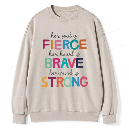 Pagewings Her Soul Is Fierce Unisex Washed Sweatshirt