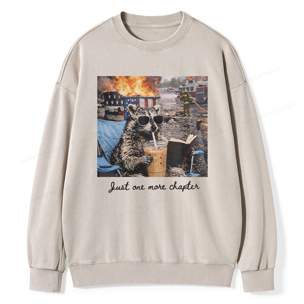 Pagewings Just One More Chapter Unisex Washed Sweatshirt