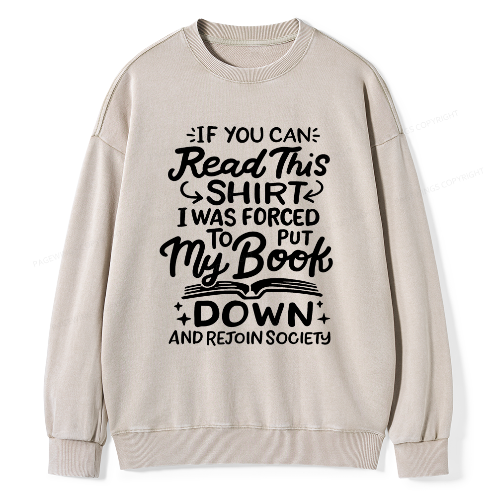 Pagewings Funny Book Lover Unisex Washed Sweatshirt