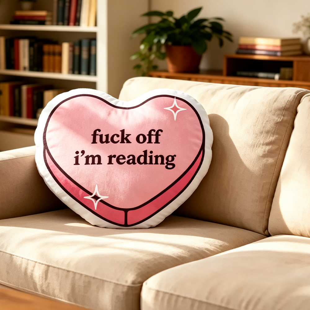 Pagewings Fuck Off Im Reading Shaped Throw Pillow
