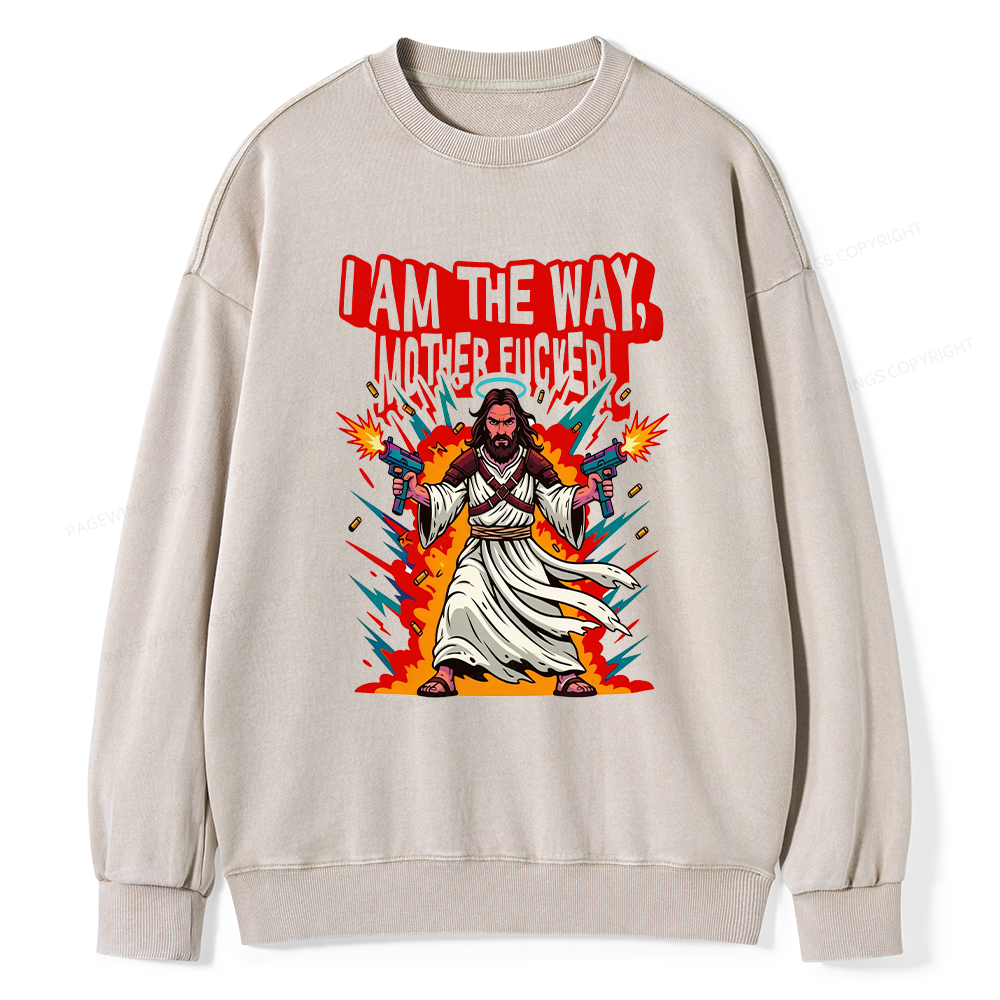 Pagewings I Am The Way Unisex Washed Sweatshirt