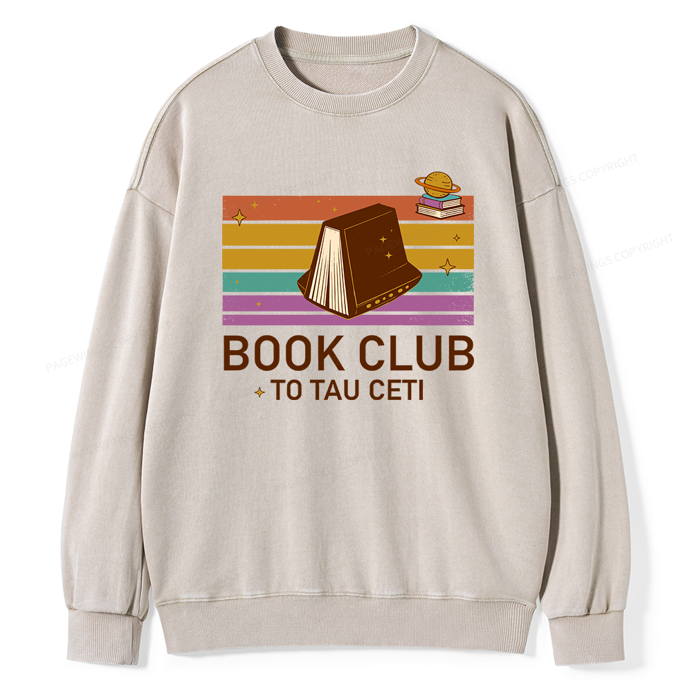 Pagewings Book Club To Star Unisex Washed Sweatshirt