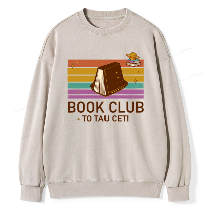 Pagewings Book Club To Star Unisex Washed Sweatshirt
