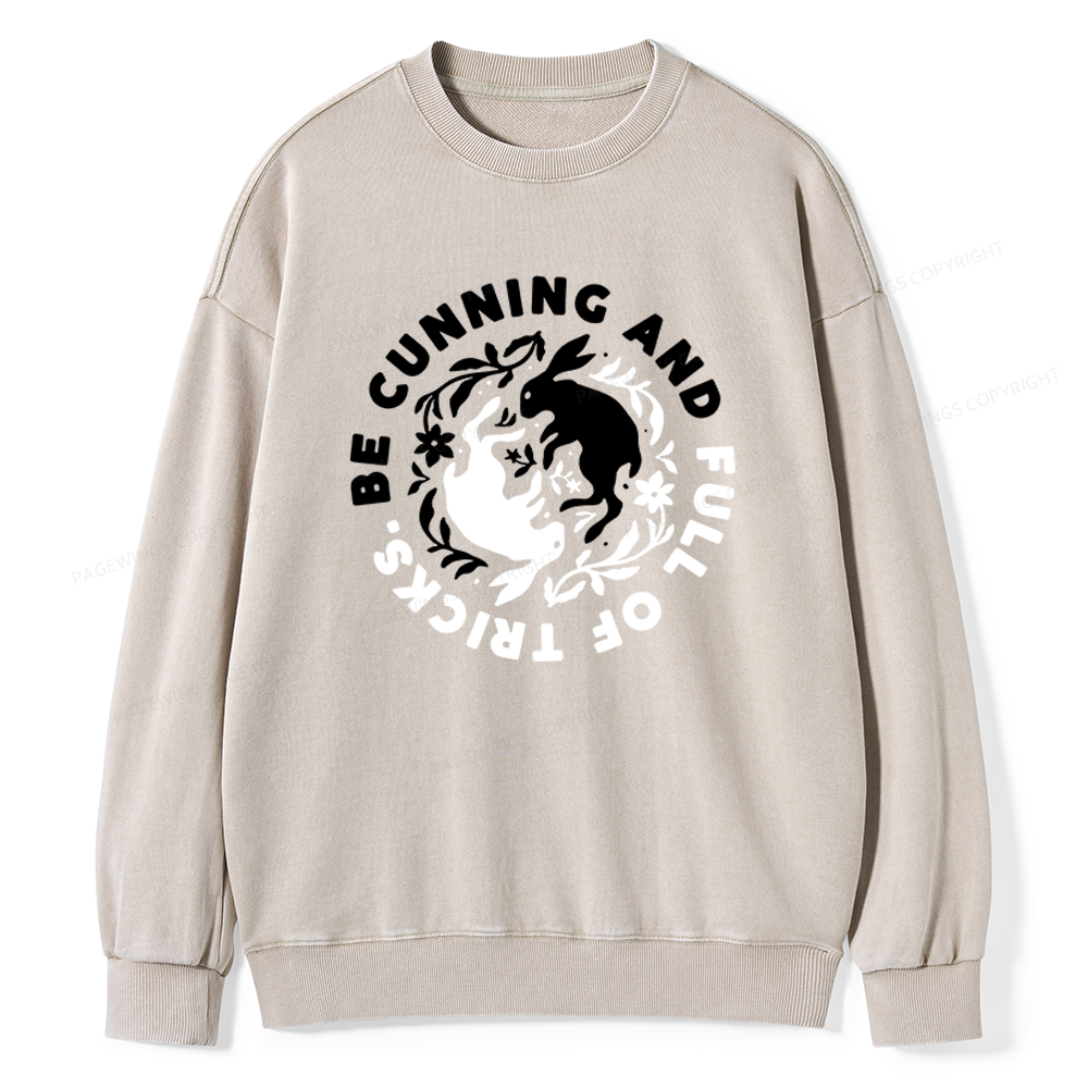 Pagewings Be Cunning And Full Of Tricks Unisex Washed Sweatshirt