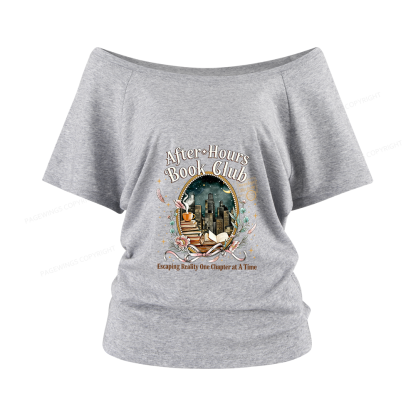 Pagewings After‑Hours Book Club Women Off Shoulder T-shirts
