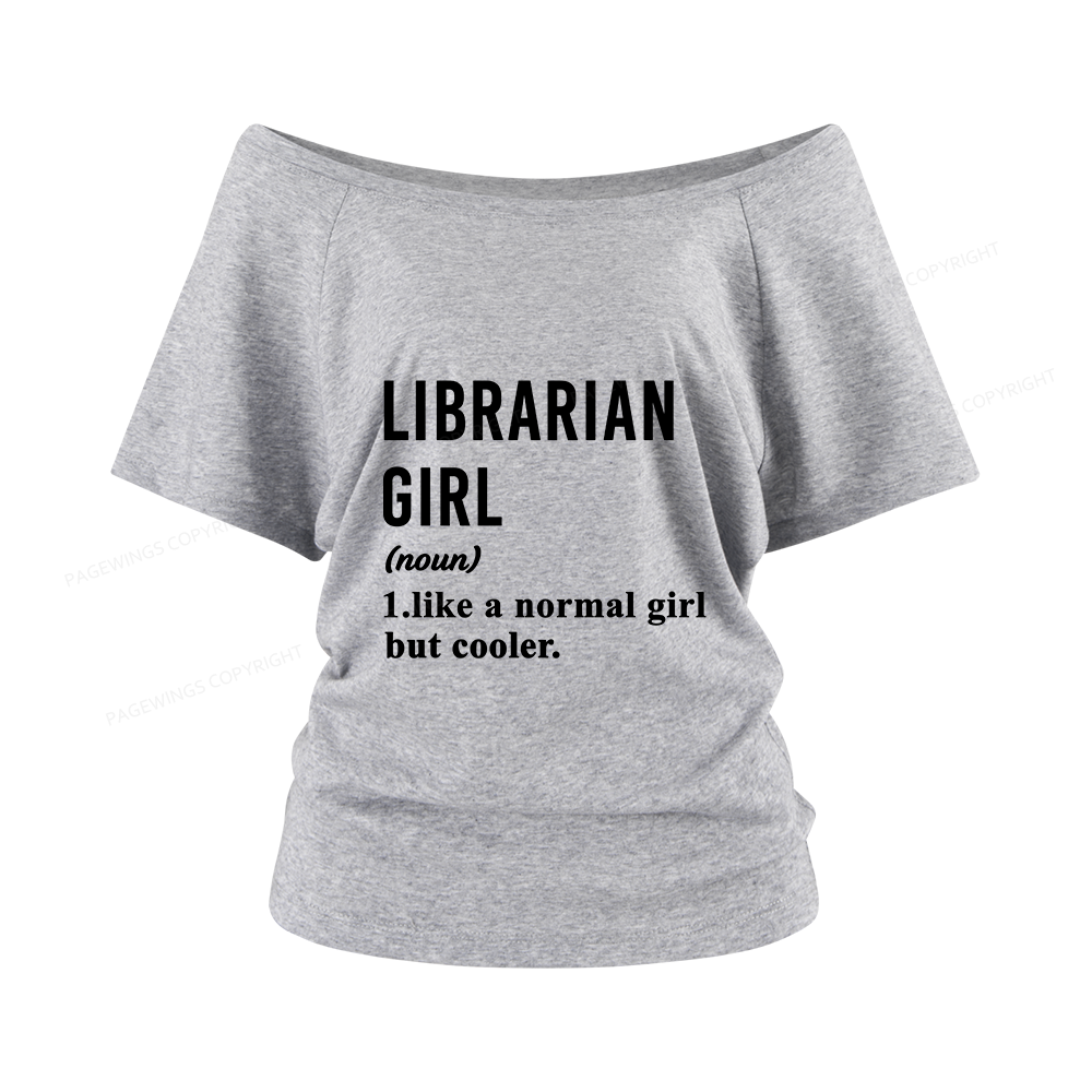 Pagewings Librarian Girl Women Off Shoulder T-shirts