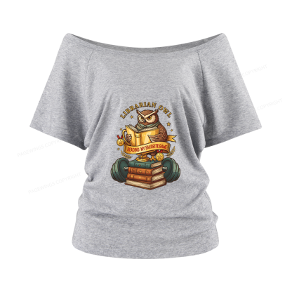 Pagewings Librarian Owl Women Off Shoulder T-shirts
