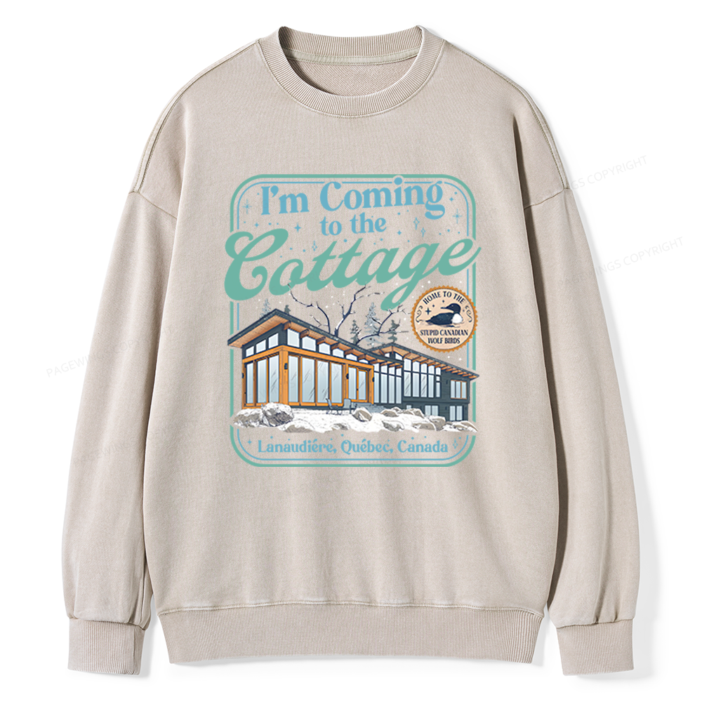 Pagewings I'm Coming to the Cottage Unisex Washed Sweatshirt