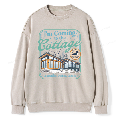 Pagewings I'm Coming to the Cottage Unisex Washed Sweatshirt