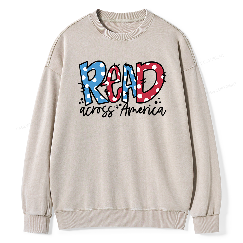Pagewings Read Across America Unisex Washed Sweatshirt