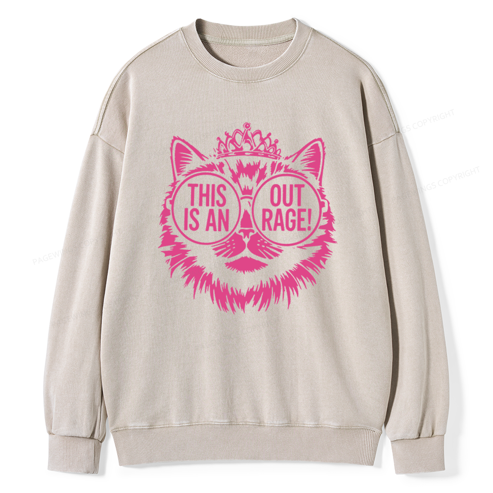 Pagewings This is an Outrage Unisex Washed Sweatshirt