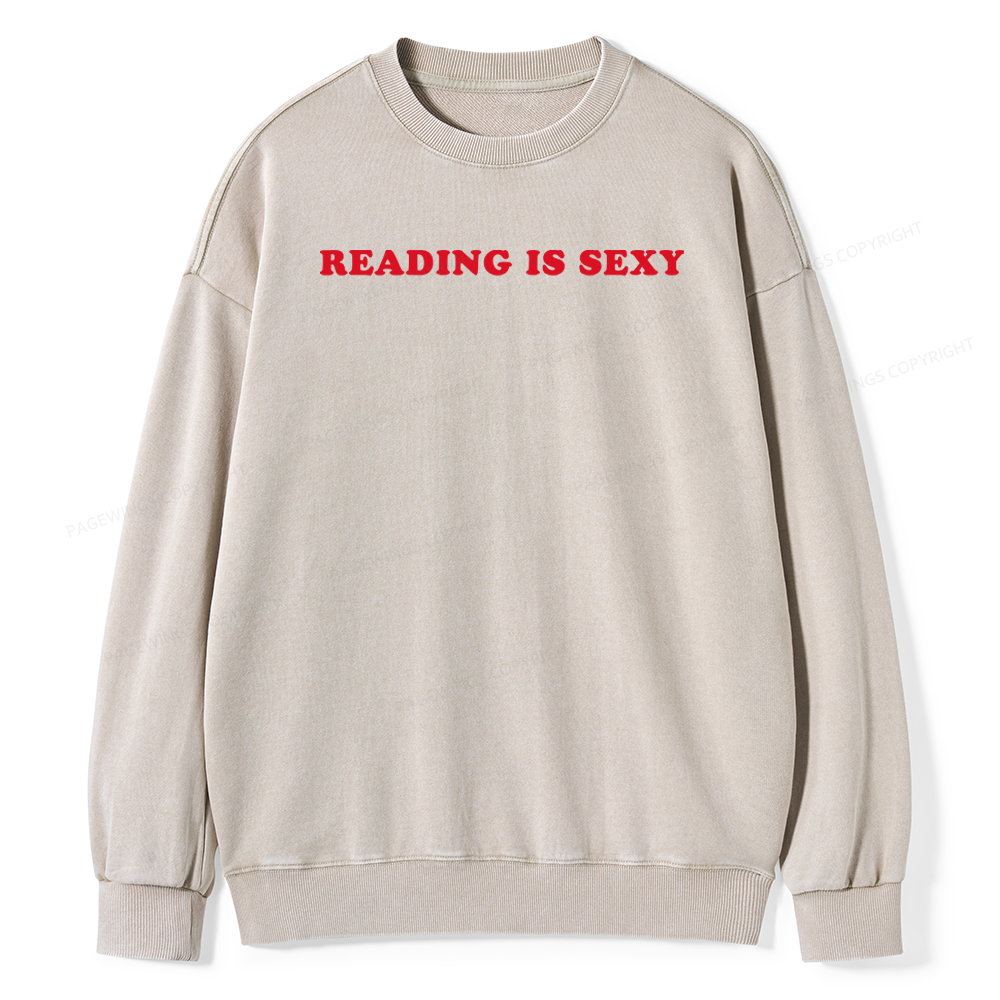 Pagewings Reading Is Sexy Unisex Washed Sweatshirt