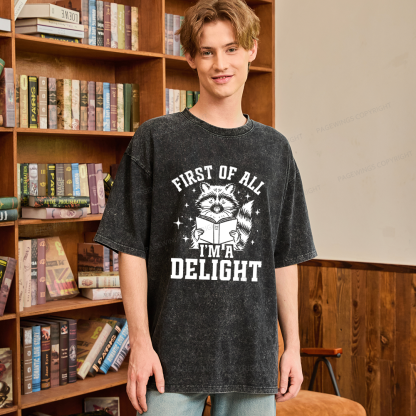 Pagewings First of All I’m a Delight Unisex Washed T-shirt