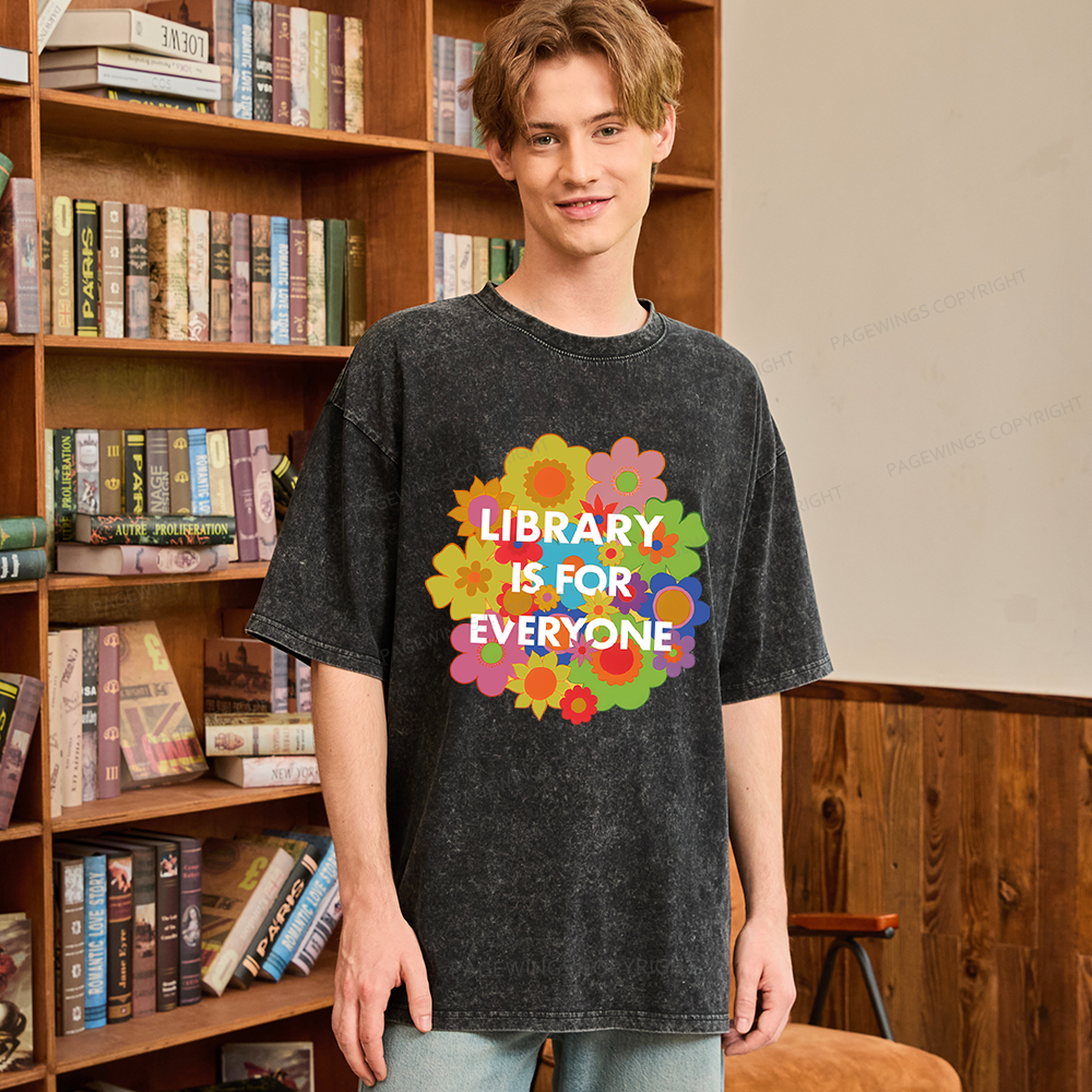 Pagewings Library Is For Everyone Unisex Washed T-shirt