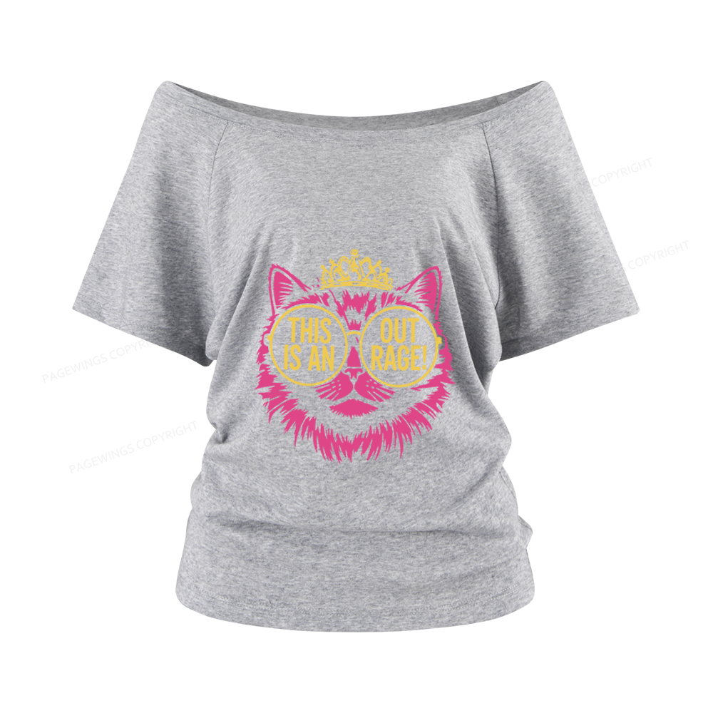 Pagewings This is an Outrage Women Off Shoulder T-shirts