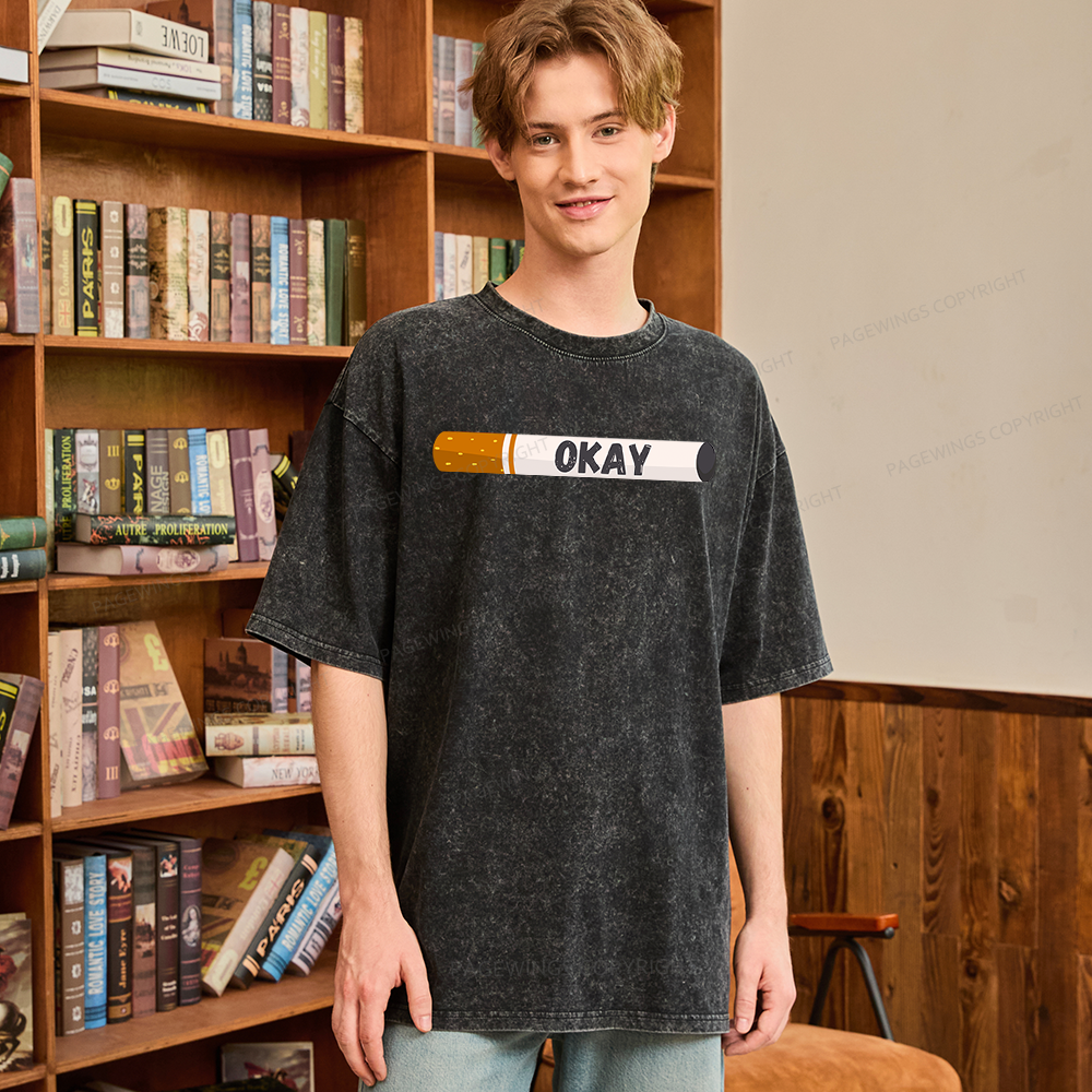 Pagewings Okay Unisex Washed T-shirt