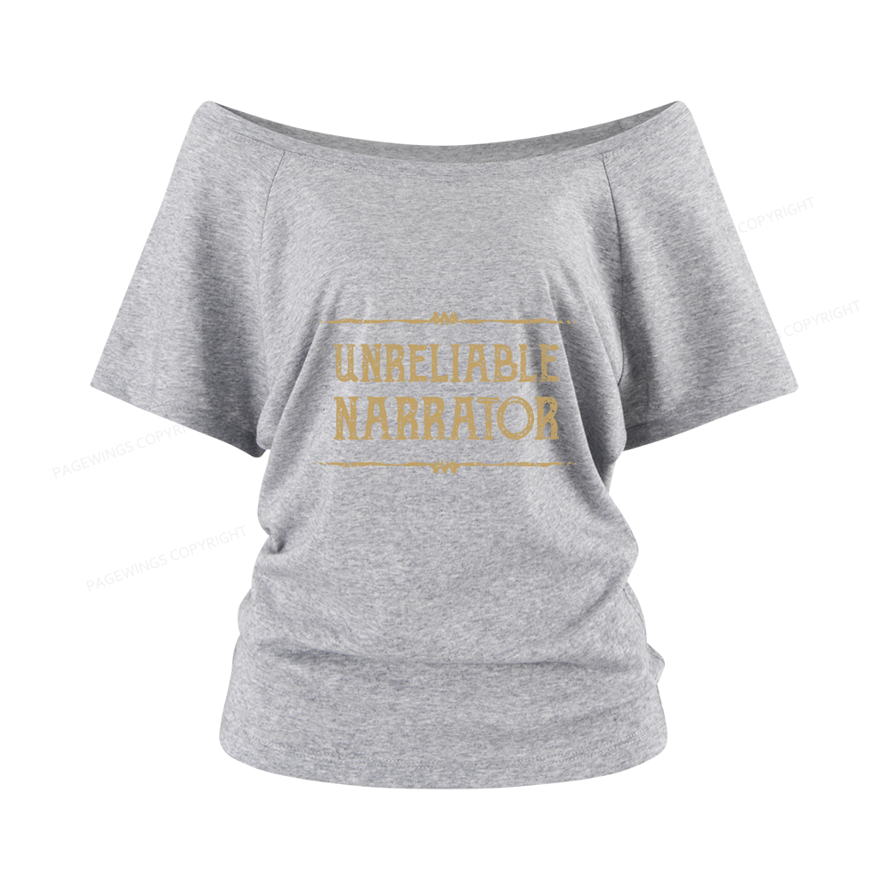 Pagewings Unreliable Narrator Women Off Shoulder T-shirts
