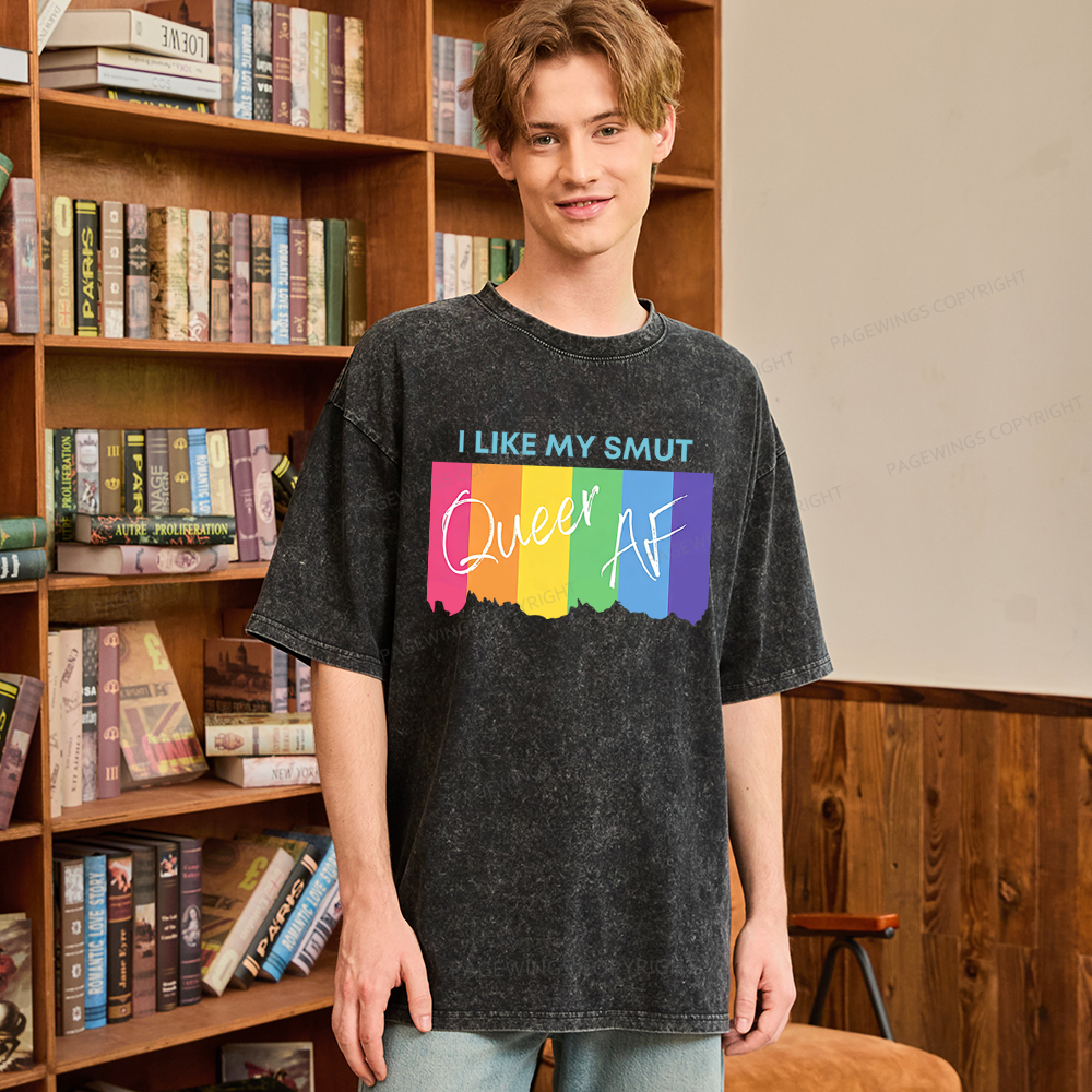 Pagewings Queer Smut Unisex Washed T-shirt