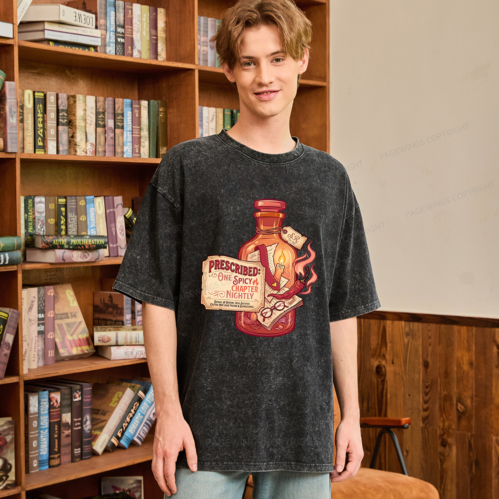 Pagewings One Spicy Chapter Nightly Unisex Washed T-shirt