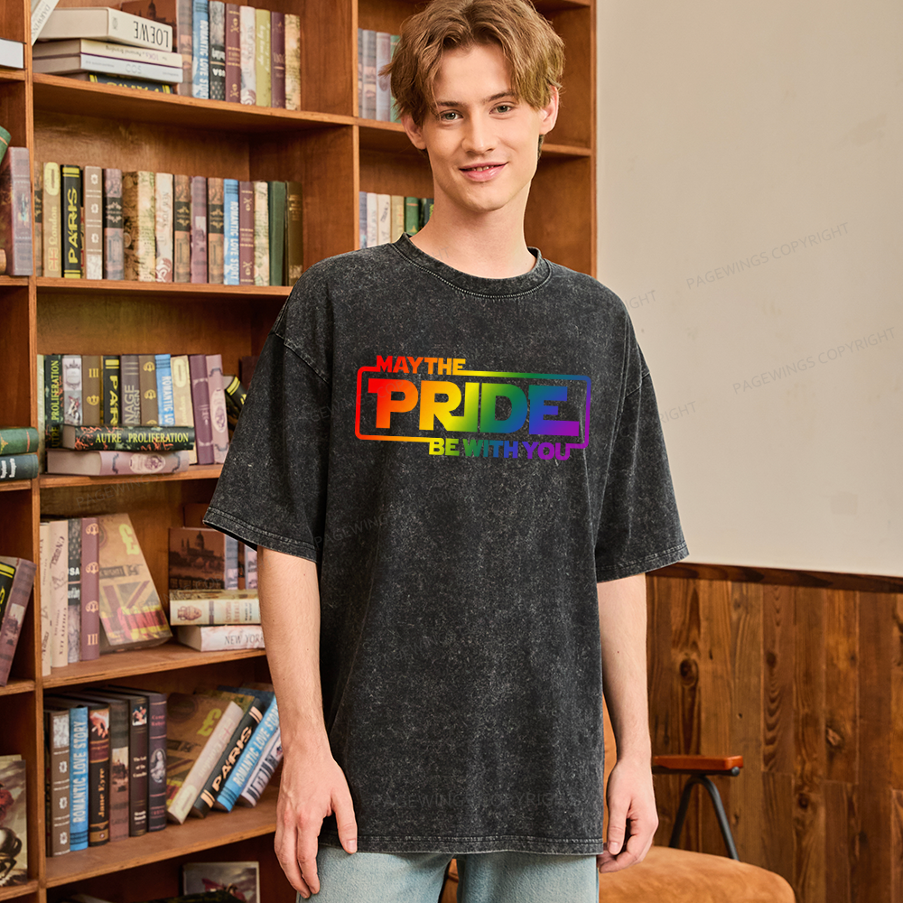 Pagewings May The Pride Be With You Unisex Washed T-shirt