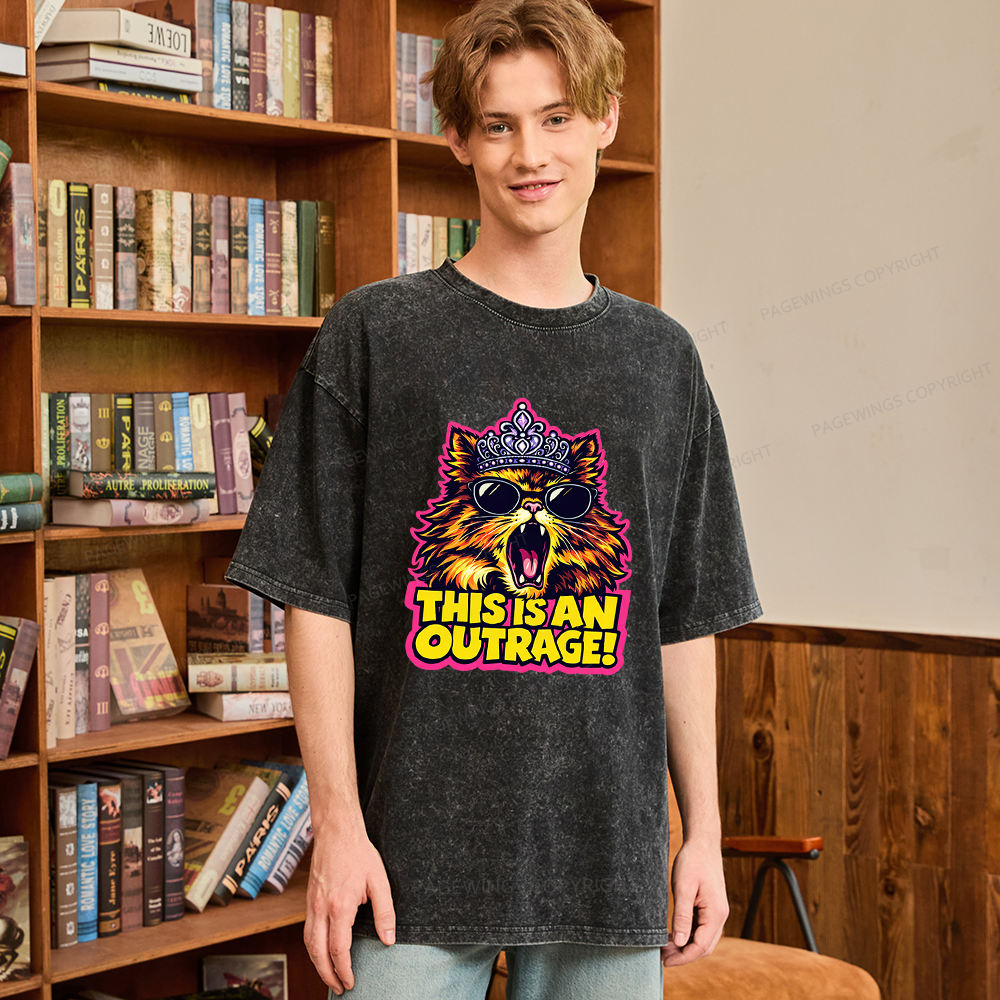 Pagewings This Is An Outrage Unisex Washed T-shirt