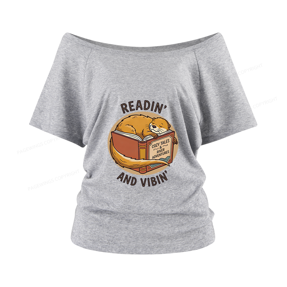 Pagewings Readin' And Vibin' Women Off Shoulder T-shirts