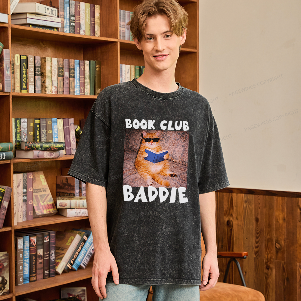 Pagewings Book Club Baddie Unisex Washed T-shirt