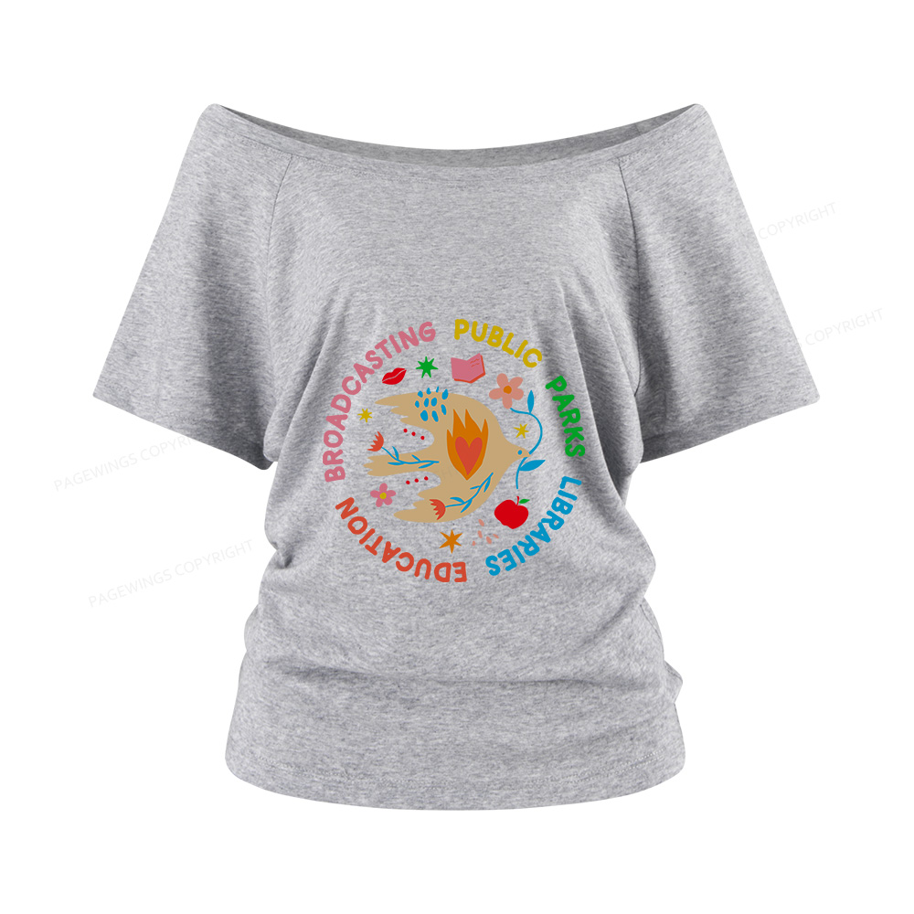 Pagewings Public Parks Libraries Women Off Shoulder T-shirts