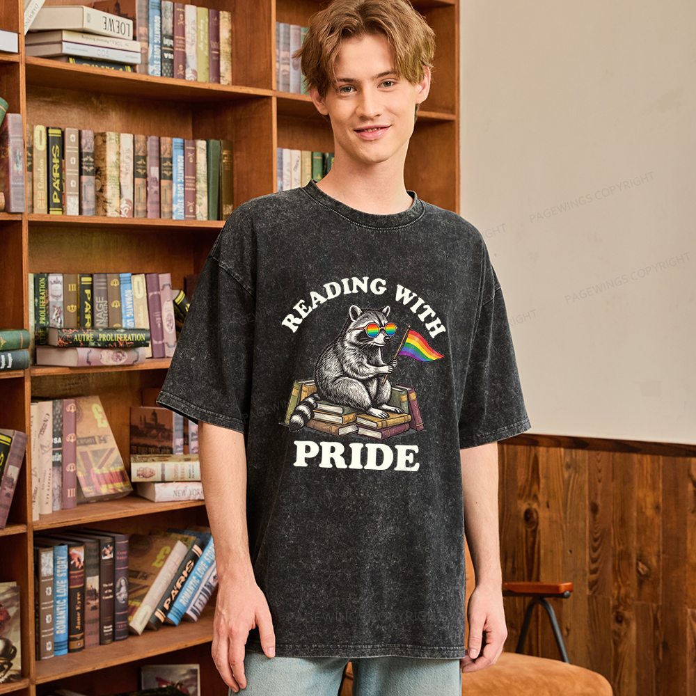 Pagewings Reading With Pride Unisex Washed T-shirt