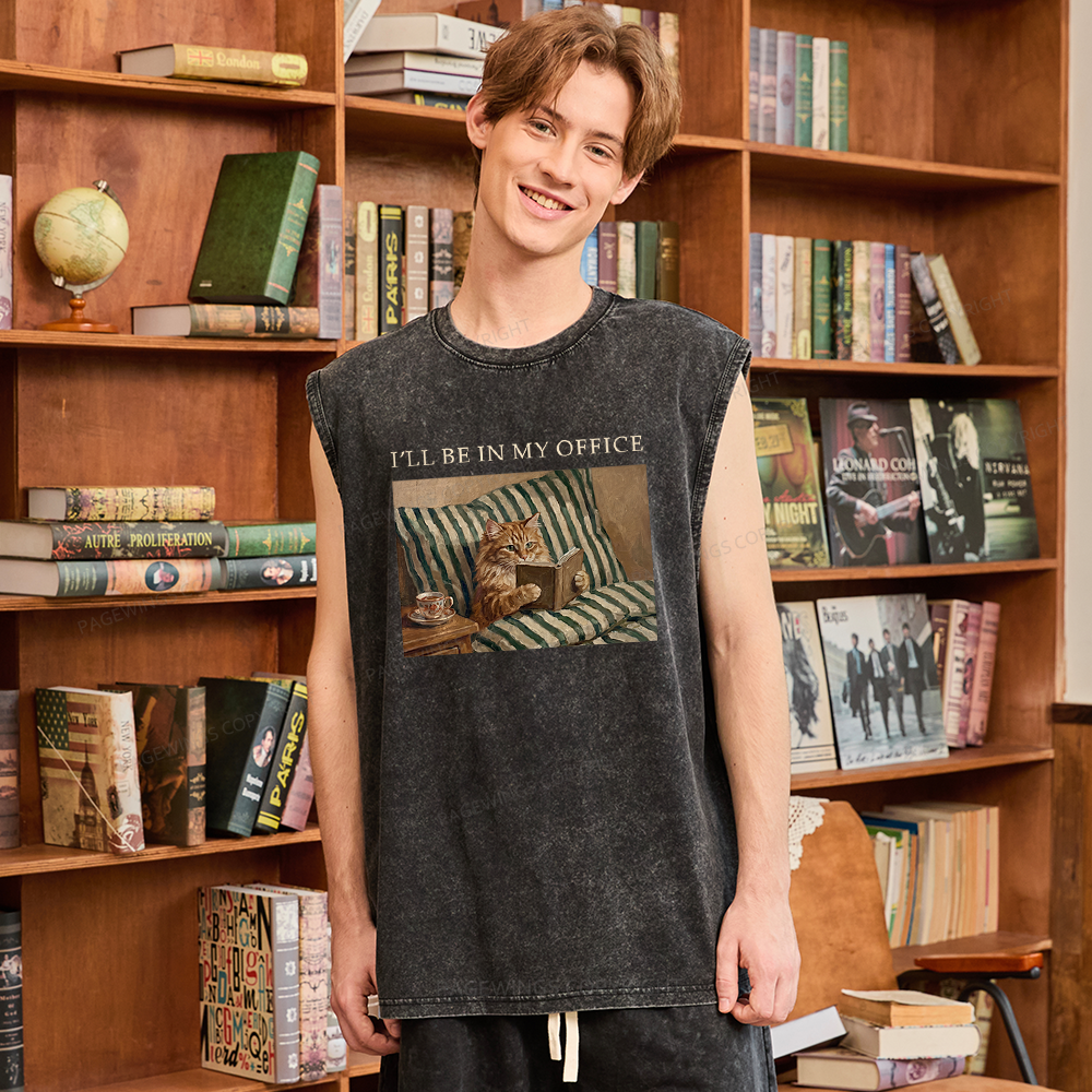 Pagewings Funny Book Lover Unisex Washed Tank Top