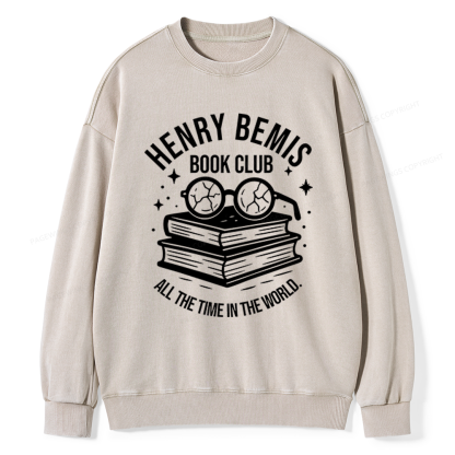 Pagewings Henry Bemis Book Club Unisex Washed Sweatshirt